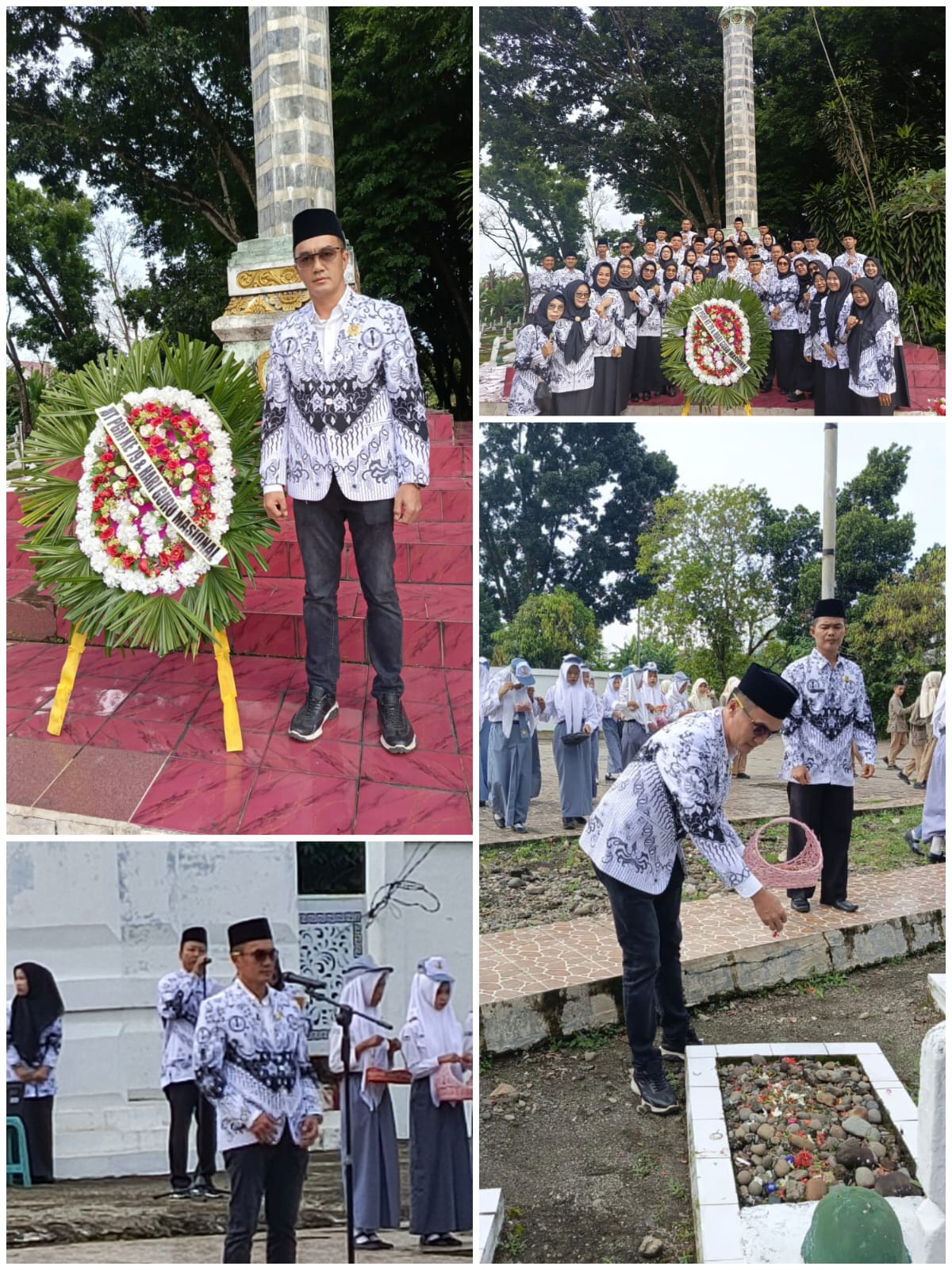 PGRI KAB LAHAT ZIARAH DAN TABUR BUNGA DITAMAN MAKAM PAHLAWAN PUSPA BAKTI LAHAT JELANG PERINGATI HUT PGRI DAN HGN